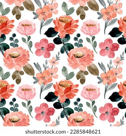 Beautiful flower watercolor seamless pattern for background, fabric, textile, fashion, wallpaper, wedding, banner, sticker, decoration etc.