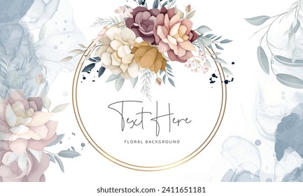 beautiful flower wreath arrangement floral background template