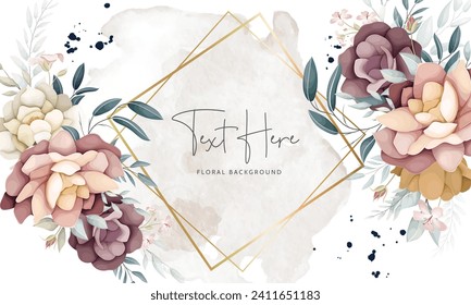 beautiful flower wreath arrangement floral background template