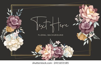 beautiful flower wreath arrangement floral background template