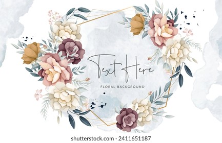 beautiful flower wreath arrangement floral background template