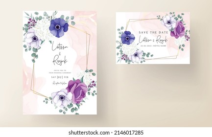 beautiful flower wreath wedding invitation card template