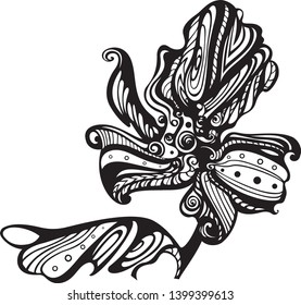 Beautiful flower.Hand drawn vector illustration.