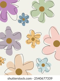 Beautiful flowers abstract vector background.