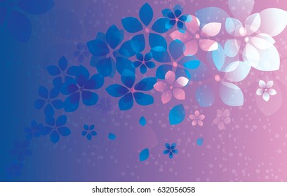 Beautiful flowers abstract vector background, orange, yellow, red and white colors.