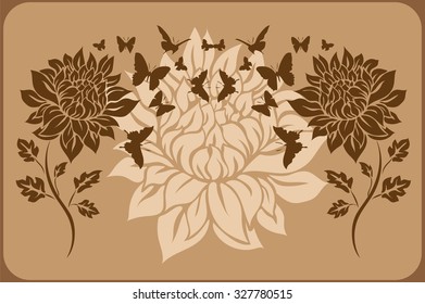 Beautiful flowers asters as greetings card with space for text