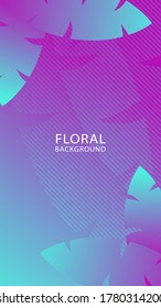 Beautiful flowers background in flat style and gradient