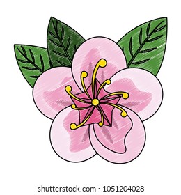 Beautiful flowers between leaves