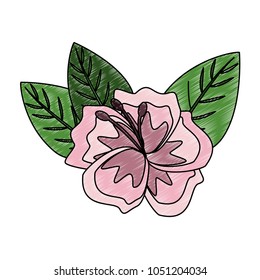 Beautiful flowers between leaves