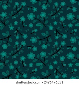 Beautiful flowers in black pattern 