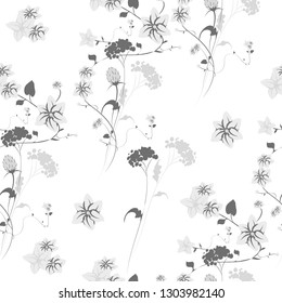 beautiful  flowers black  and white, pattern
