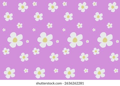 Beautiful flowers blossom in pink background design l flowers pattern for textile l Wallpaper printing