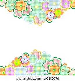 Beautiful Flowers Border. Floral design isolated on white