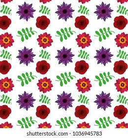 beautiful flowers and branch leaves background design