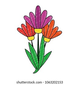 Beautiful Flowers Cartoon Stock Vector (Royalty Free) 1063202153
