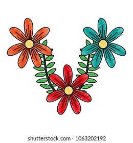 Beautiful flowers cartoon