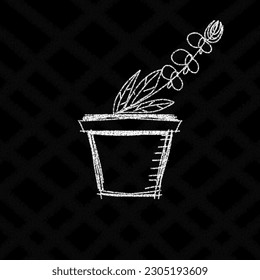 Beautiful flowers for children lime style on blackboard 