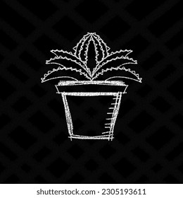 Beautiful flowers for children lime style on blackboard 
