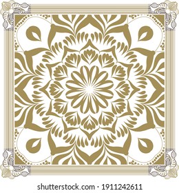 Beautiful flowers colored background. Vintage. Vector illustration. Luxurious decor for cards, interior, pillows, scarf and shawls. Hand drawing.