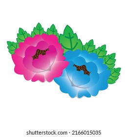 beautiful flowers with beautiful colors with a little extra leaves for the logo icon sign symbol element for additional beauty, fashion, nature, garden concepts and others