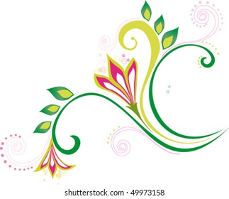 beautiful flowers corner decoration,vector