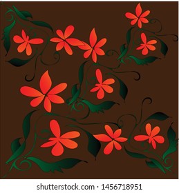 beautiful flowers with a dark brown background