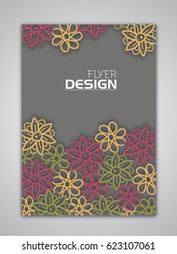 Beautiful flowers decorated, Flyer, Template or Brochure design.