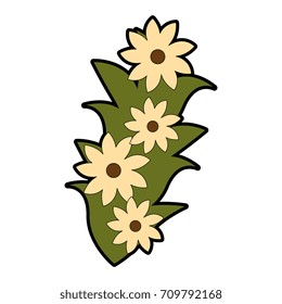 beautiful flowers decorative icon