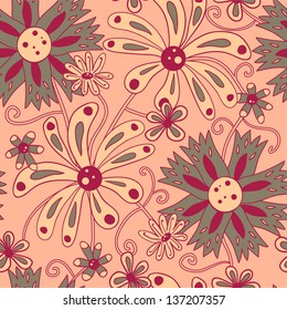 Beautiful flowers decorative seamless pattern