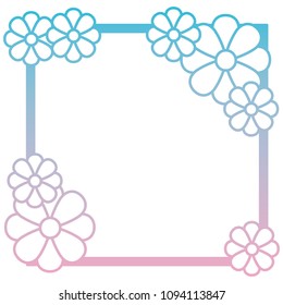 beautiful flowers decorative square frame