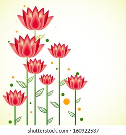 Beautiful flowers design on abstract background. 