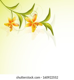 Beautiful flowers design on abstract background. 