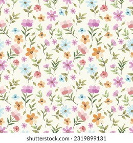 Beautiful flowers design in pastel color seamless pattern. This pattern can be used for fabric textile wallpaper gift wrap paper.