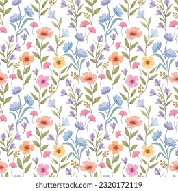 Beautiful flowers design in pastel color seamless pattern. This pattern can be used for fabric textile wallpaper gift wrap paper.