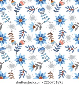 Beautiful flowers design seamless pattern. Can be used for fabric textile wallpaper gift wrap paper.