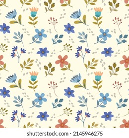 Hermoso elemento floral patrón sin fisuras para papel de regalo de papel de tela textil.