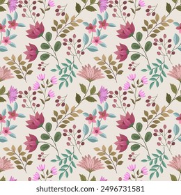 beautiful flowers element seamless pattern for fashion print fabric textile.