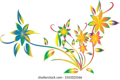 Beautiful flowers filled with colorful with white backgrounds suitable to make an invitation card decoration