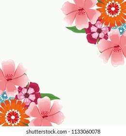 Beautiful flowers frame
