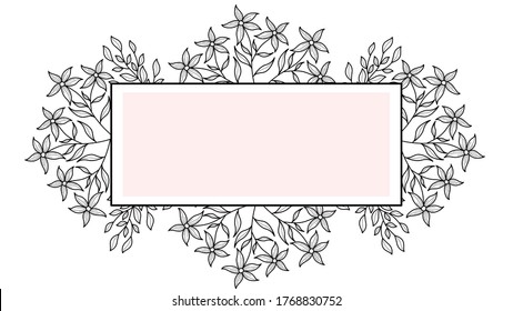 Beautiful Flowers frame design with rectangle space.