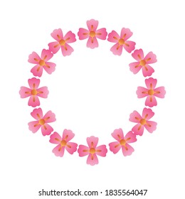 beautiful flowers garden circular frame vector illustration design