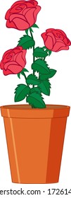 Beautiful flowers in the garden on white background illustration