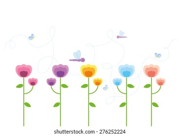 Beautiful flowers garden vector