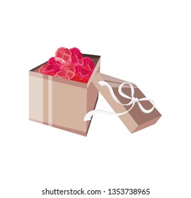 beautiful flowers in gift box present