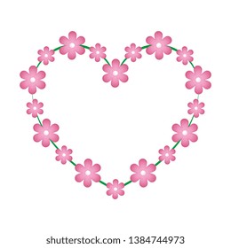 Beautiful Flowers Heart Shape Stock Vector (Royalty Free) 1384744973 ...