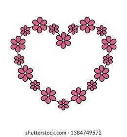 beautiful flowers with heart shape