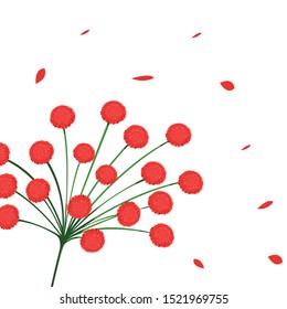 beautiful flowers icon over white background, vector illustration
