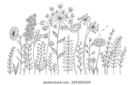  Beautiful flowers isolated on white background. vector illustration 