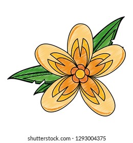 Beautiful flowers isolated scribble