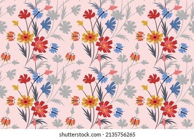 Hermosas flores y patrones sin costura. Este patrón se puede usar para papel de tela textil.